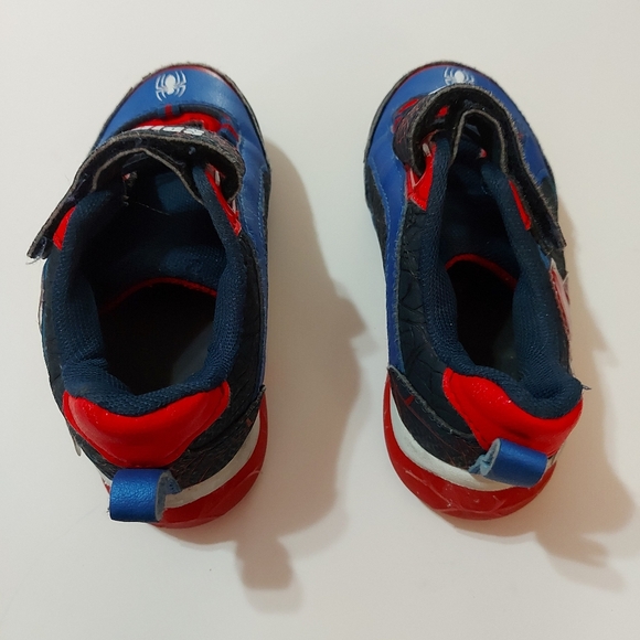 Spiderman Kids Hook & Loop Velcro Closure Sneaker Tennis Shoe Size 10 Red/Blue - Picture 5 of 7